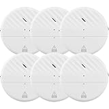 UNNIK 防犯ブザー 窓ドア用 防犯アラーム 125dB大音量 振動 衝撃 警報機 ブザー 防犯ベル ドアセンサー 超薄型 防犯グッズ 強盗 侵入防止 取り付け簡単 感度調整可能 セキュリティ対策 アパート 玄関 ドア用 (ホワイト, 6個入り)