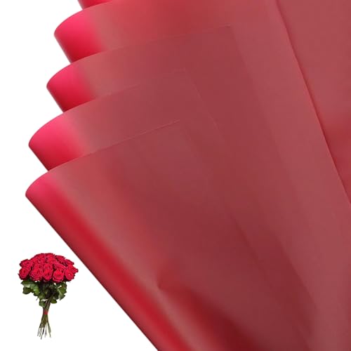 Papier d'emballage étanche PATIKIL pour fleuriste et mariage, 20 feuilles rouges