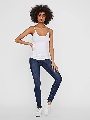 VERO MODA Damen VMMAXI My Soft V Singlet GA 4PACK 10247491. 4X Bright White, S – Ansicht 4