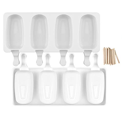 4 Cell Popsicle Molds Silicone Frozen Ice Cream Mold,Homemade Silicone Easy Ice Lolly