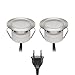 Produktbild ledscom.de LED Boden-Einbauleuchte BIMI für außen warm-weiß, je 50lm, IP67, 45mm Ø 2er Set