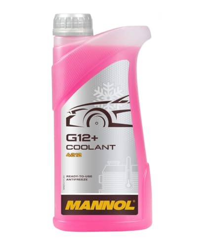 MANNOL 4212 G12+/ G13/ G11 Red Green Blue Ready to USE COOLANT Antifreeze NAP Free OAT Pure Fluid Long service Period 1 Litre Packing Made In Germany (Red G12+)