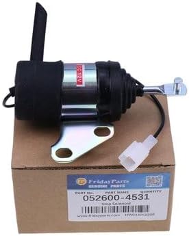 Fuel Stop Solenoid 052600-4531 16851-60014 — Compatible With Kubota Engine Fits SM Series Excavator K-008 K008-3 K008-3KCL K008-3KTC — Aftermarket Replacement