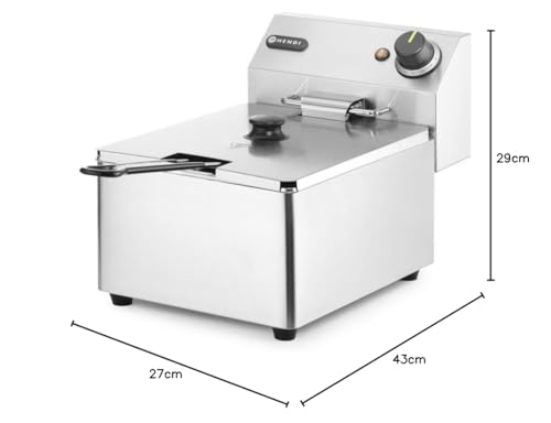 Freidora eléctrica de 6 litros HENDI termostato ajustable de 3300W 6