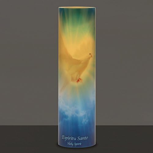 Stonebriar The Saints Collection Holy Spirit Flickering Lifelike LED Prayer Candle with Timer, Religious Home Decor, Gift Ideas for Friends and Family