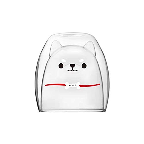 Chiatai Süße Shiba Inu Doppelwandige isolierte Glastasse Milch Tee Kaffee Glas Tasse Glaswaren Wasser Tasse Geschenk Weiß Cover