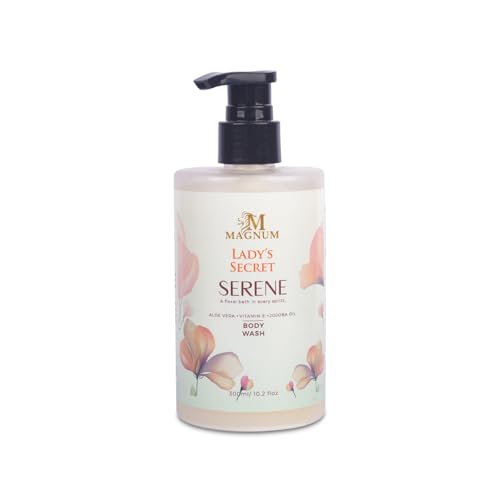 Image of Magnum Lady's Secret Serene Body Wash 300ml - Hydrating Shower Gel with Aloe Vera, Jojoba Oil & Vitamin E | Shower Gel For Women | for All Skin Types