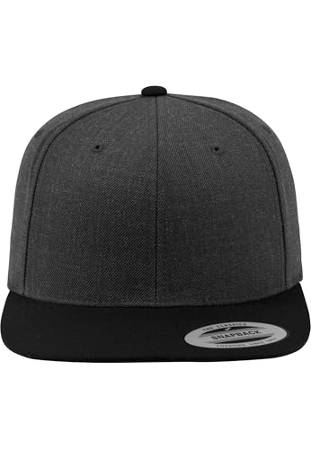 Flexfit Gorra Unisex clásica Snapback de 2 Tonos, para Hombre y Mujer, Disponible en 17 Colores, Talla única, carbón y Negro, Talla única