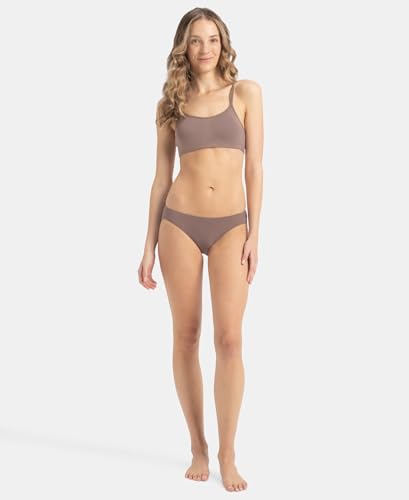 Image of Jockey 1803 Women's Medium Coverage Micro Modal Elastane Stretch Mid Waist Bikini Concealed Waistband and Stay Fresh Treatment