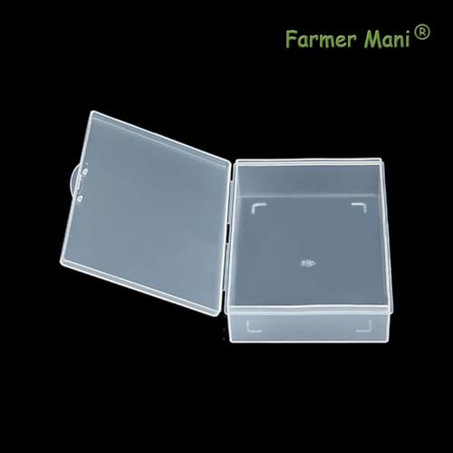 Image of 2 Pack Rectangle Plastic Clear Storage Containers Box (5.87 x 4.13 x 1.42 in), Clear Plastic Beads Storage Containers Box with Lid for Beads, Coins, Safety Pins and Other Craft Jewelry Watch Findings