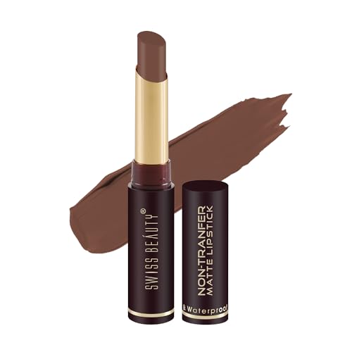 Image of Swiss Beauty Non-Tranfer Matte Lipstick, Smooth & Waterproof, Cute Nude, 2g