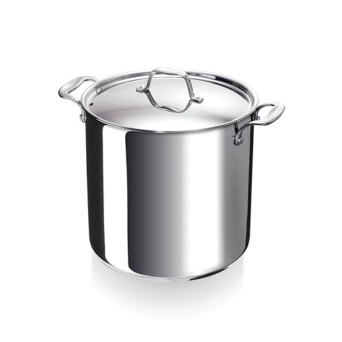 Beka Chef - Marmite Inox 18/10 - 24 cm - 10 Litres - Faitout Avec Couvercle - Tous Feux Compatible Induction