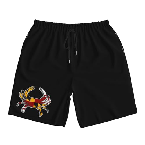 Maryland Flag Crab Men's Quick-Dry Board Shorts 7