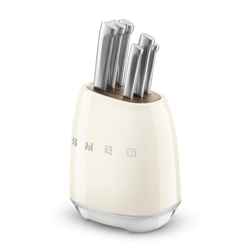 Smeg-KBSF02CR-Knife-Block-6-Knives-Included-in-Stainless-Steel-Stainless-Steel-Block-Body-and-Knife-Slot-Acacia-Wood-Cream Smeg KBSF02CR Knife Block 6 Knives Included in Stainless Steel Stainless Steel Block Body and Knife Slot Acacia Wood Cream