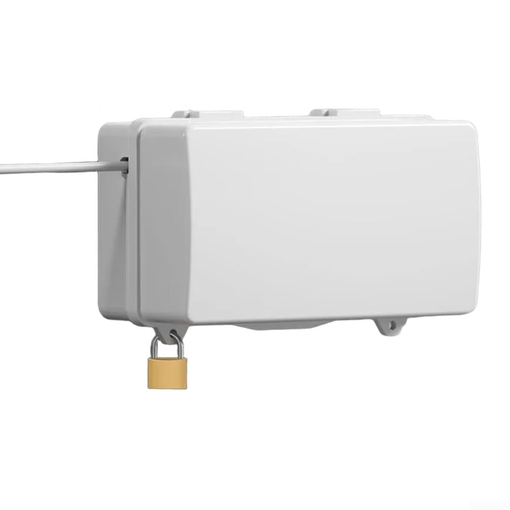 Heavy Duty Outdoor Electrical Box with Lock and 48 Output Holes, Waterproof Extension Cord Organizer for Outdoor Power Supply (S White)