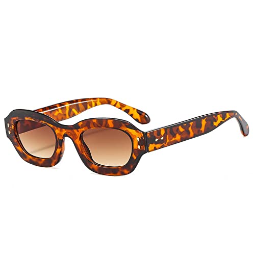 Lunettes de soleil polygonales pour flâner en terrasse bleu vert rétro