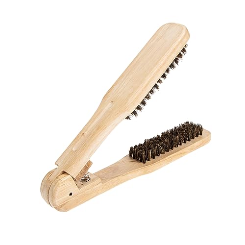 PATKAW 1 Pc Peine Alisador Cepillo Para Cabello Rizado Peine Para Alisar El Cabello Plancha De Pelo De Peluqueria Peine Antiestático De Doble Cepillo Peine De Férula De Madera