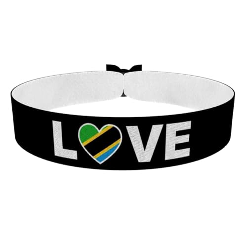 Druck-Palast Love Tanzanie - Bijou en Satin Étanche - Accessoire Mixte - Article de Mode Sport - Idée de Cadeau pour Supporters - Accessoire en Tissu Tricolore
