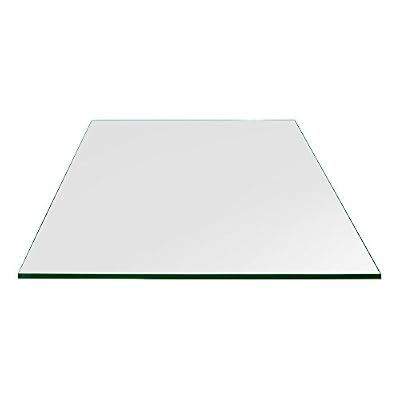 Dulles Glass 24" Square Glass Table Top - Tempered - 1/4" Thick - Flat Polished Glass - Eased Corner