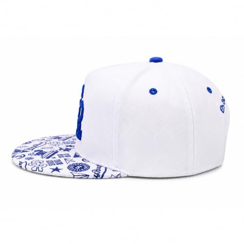 Image of VRITRAZ Comfortable Polyester 3D Printed Hip Hop Cap for Men & Women | Adjustable Snapback Closure Flat Brim Baseball Hat | Lightweight Urban Streetwear Headwear for Dance, Skateboarding, Gym, Sports