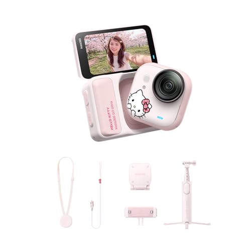 Insta360 GO Ultra Hello Kitty Edition - Small 4K Vlogging Camera 53g Ultralight Hands-Free POV Cam 1/1.28 Sensor 200 Min Battery Life Magnetic Wearable Action Camera for Creative Flexibility