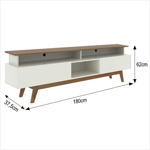 Rack com Painel Ripado para Tv até 70 Polegadas 2 Gavetas Grécia 180cm