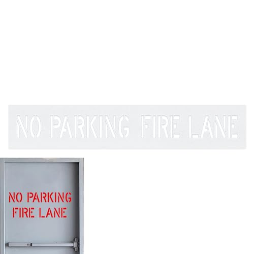Fire Lane Stencil,Precise Cut Foldable Silicone Clear Tool | Reusable Concrete Stencil - for Outdoor Warehouse School Hospital Driveway Loading Dock Private Road Factory Floor