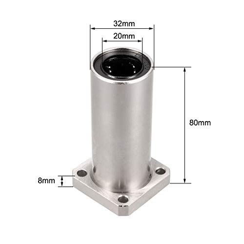 Sourcingmap LMK20LUU 20mm Inner Dia Square Flange Mount Linear Motion Ball Bearing - Image 2