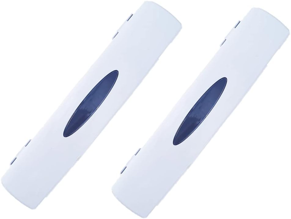 2 Packs Plastic Wrap Cutter Plastic Wrap tastic Easy to Use Food Freshness Wrap Dispenser, Just Pull, Press, Cut, and Wrap Food in Parchment Paper, Aluminum Foil, Cling Wrap, or Your Favorite Material