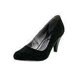 Futtermaterial: Leder Fitters Footwear That Fits Damen Pump Princess Microfibre Pumps mit bequemem Lederfutter Übergröße (44 EU, schwarz)