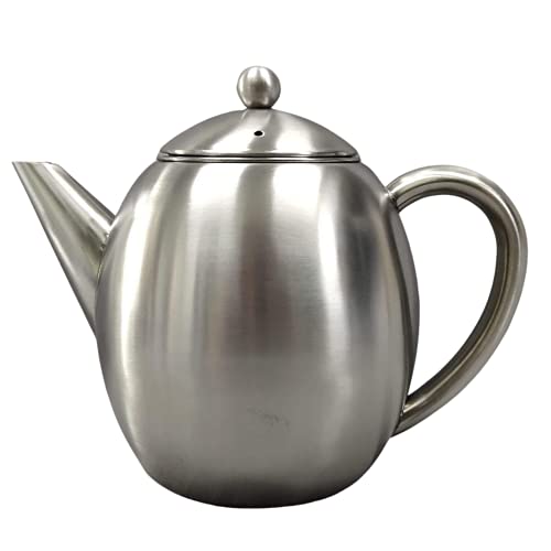 InstaCuppa Stainless Steel Tea Pot with Removable Tea Infuser, Ea...