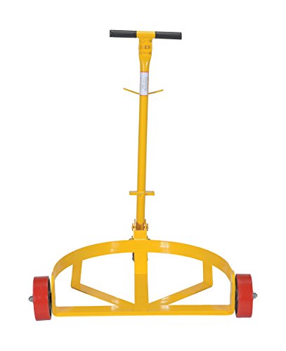 Vestil Lo-Dc-Pu Lo-Profile Drum Caddie With Bung Wrench Handle And Poly-On-Steel Wheel, Steel, 21-5/8" Length, 31-5/8" Width, 37-5/8" Height, 1200 Capacity , Yellow #TOP2