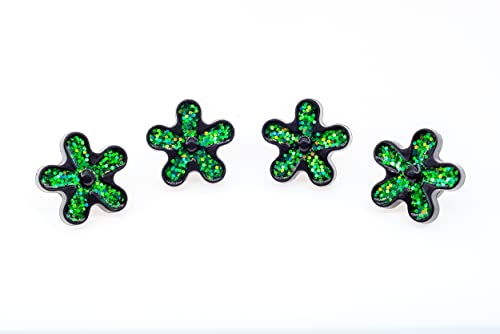 Image of FD&D Multiple Use Shining Screw Cap, Green Daisy Pattern with M5 Machine Screw