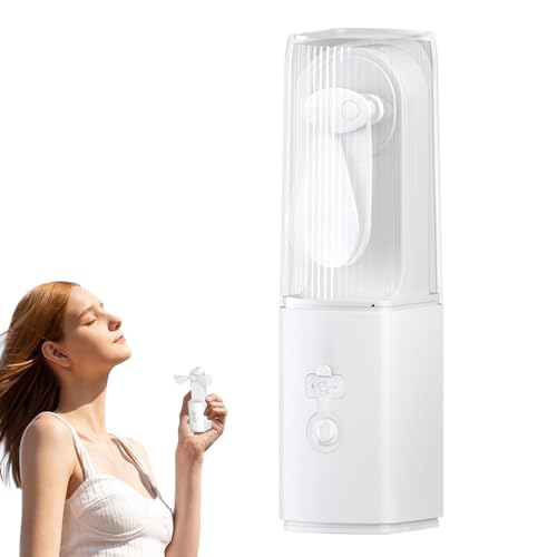 Generisch Ventilador portátil para viajes, ventilador de viaje recargable con linterna para viajes – Dispositivo de refrigeración versátil para excursiones, aulas, desplazamientos, coche, camping