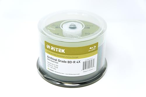 Image of 50 Pack Ritek BD-R 25GB 4X Archival Grade Blank Disc Certified by ADTC Japan