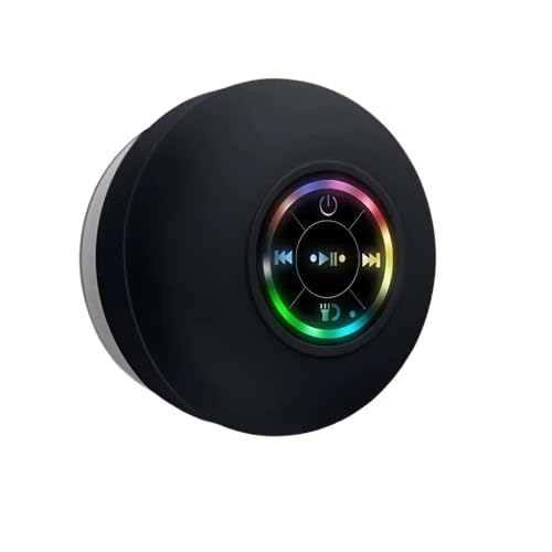 Mini Bluetooth Shower Speaker with LED Light Waterproof Wireless Speaker with Suction Cup for Bathroom Kitchen Outdoor Use-image-15