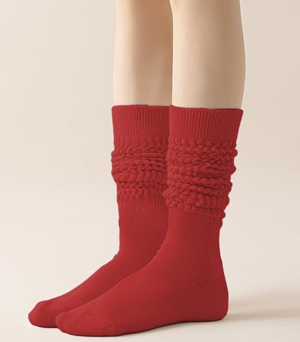 Image of Slouchy Socks for Women Stretchy Knee-High Scrunch Socks Soft Long Slouch Boot Socks