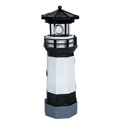 BESPORTBLE Lámpara Solar LED Giratoria de Resina para Jardín Decoración Exterior Resistente al Clima Estatua Luminosa para Césped y Patio Adorno Solar Práctico y Atractivo