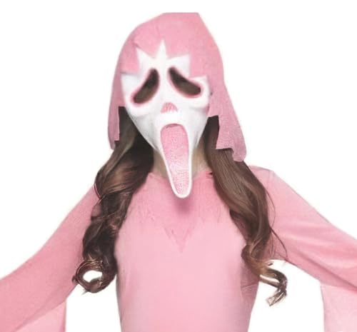 Disfraz infantil Fun World Sparkle Ghost Face rosa pequeño miniatura 3