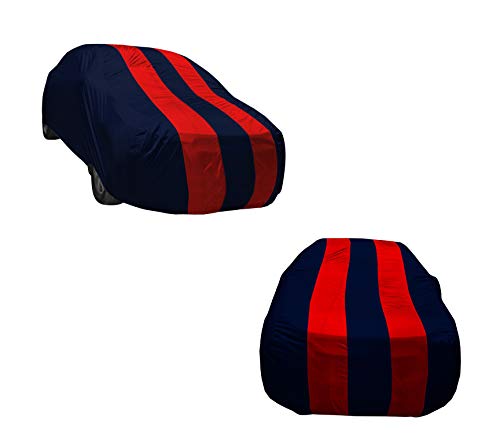 Image of Auto Hub Car Cover Compatible with Hyundai Santroo Xing (Model : 2003-2015) with Mirror Pocket, Weather Proof, Triple Stitched, Santroo Xing Cover- Navy-Red