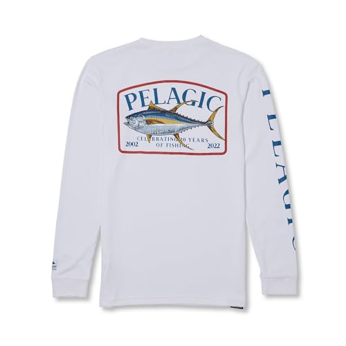 PELAGIC Youth Aquatek Game Fish Tuna Fishing Shirt, Long Sleeve, UPF 50+ Protection, Ultra Soft Feel
