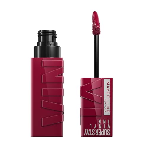 Maybelline Labial líquido brillante de larga duración, Superstay Vinyl Ink tono Unrivaled 30, 4.2ml