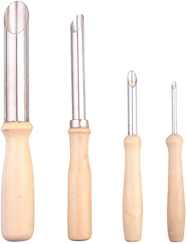 Image of Worison 4 Pcs Round Hole Cutter Stainless Steel Circle Shaping Pottery Clay Sculpture Tools