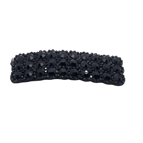 2 Pinzas para Cabello Rectangulares Negras con Piedras de Strass para Mujeres y Niñas, Clips y Broches de Peinado Coreanos miniatura 6