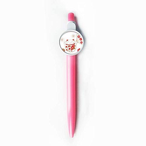 Stylo à bille rétractable japonais motif éventail bleu Lucky Fortune