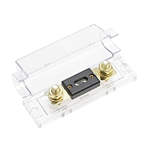 Uxcell Anl Fuse Holder With 400 Amp Fuse Dc 32 Volt For Audio Amplifier Inverter Replacement With Clear Insulated Cover #TOP2