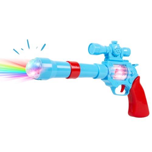 Gooyo GY938 Battery Operated 3D Projection Strike Toy Gun with Vibrant Light & Sound Effects for Kids/Gifts/Toddlers | Blue Color, Power Source: 3xAA Battery (Not Included)