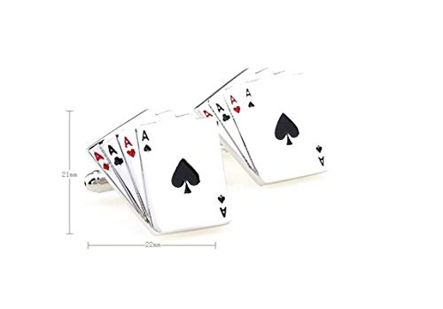 Manicos para hombre KnBoB cartas plata con caja miniatura 2