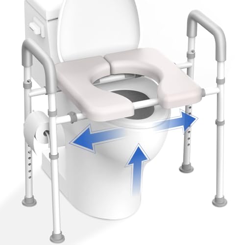 Raised Toilet Seat with Handles - Width & Height Adjustable