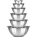 mixing bowls - mixing bowl Set of 6 - stainless steel mixing bowls - Polished Mirror kitchen bowls - Set Includes ¾, 2, 3.5, 5, 6, 8 Quart - Ideal For Cooking & Serving - Easy to clean - Great gift